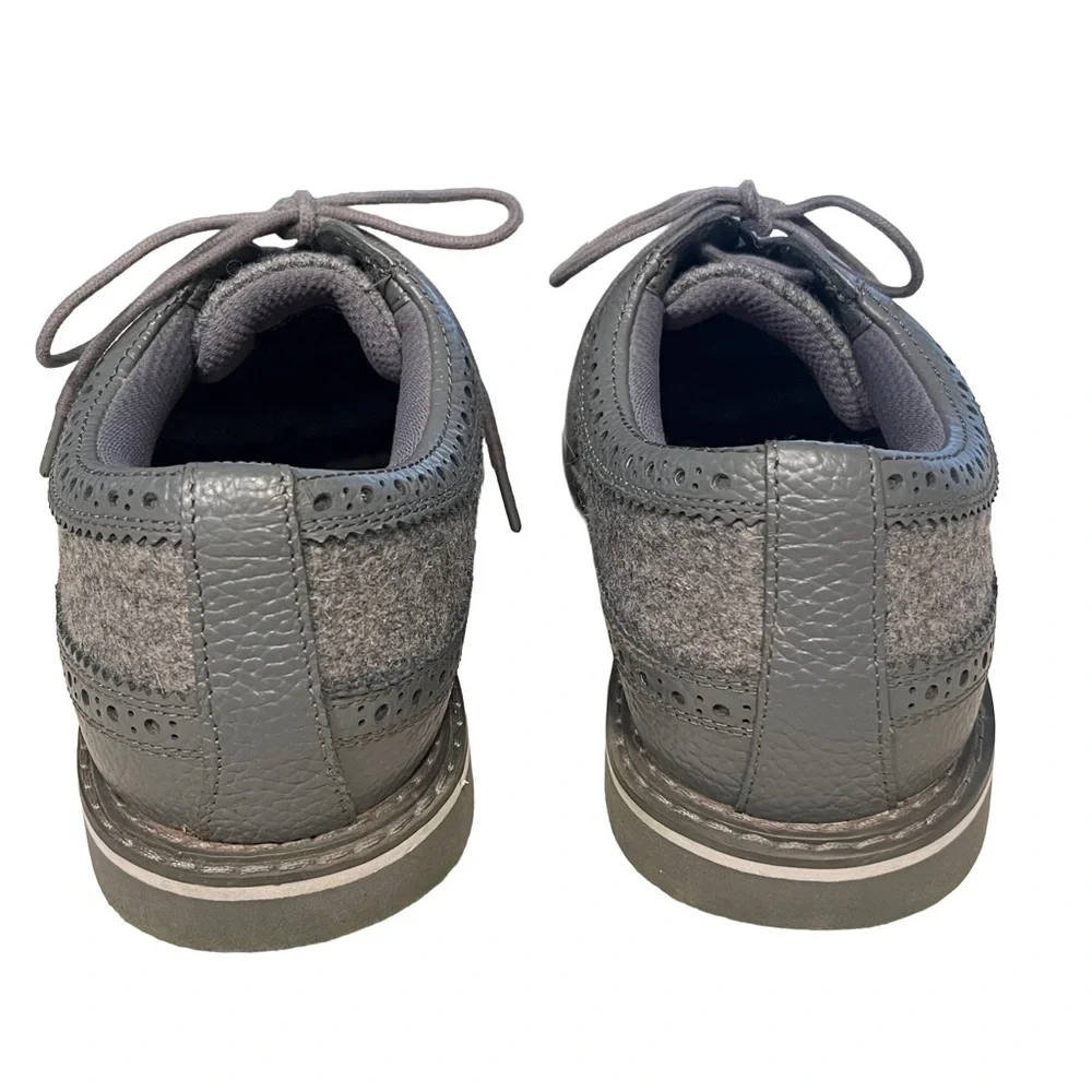 G/Fore Longwing Gallivanter Mens Sz 8 Spikeless Golf Shoes Gray Wool/Leather EUC